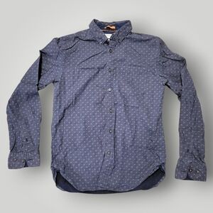 Blue Denim & Flower Dress Shirt